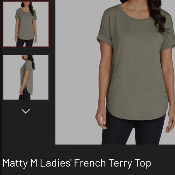 Matty M size M french TERRY ROLL CUff TEE Ligh heather oliva ITEM#1514670 - Picture 11 of 12
